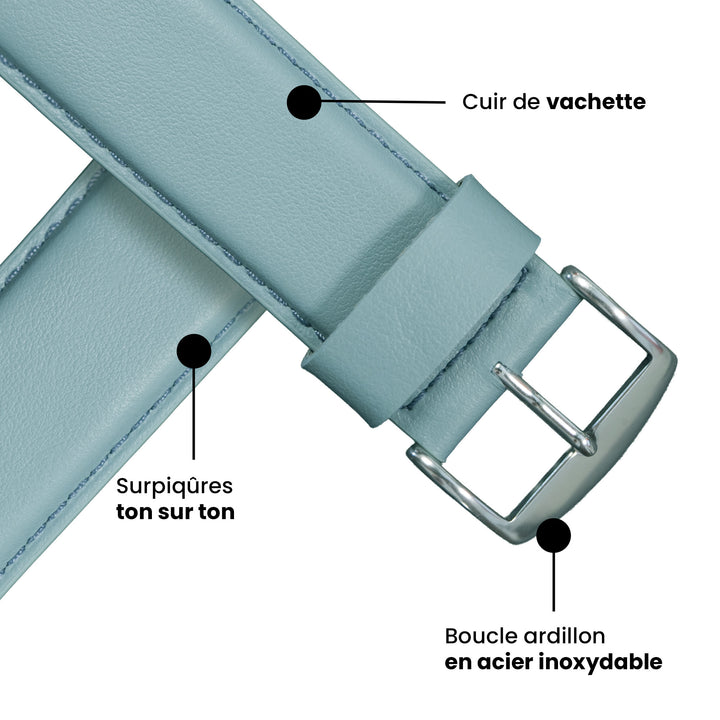 Holi Apple Watch - Slate Blue Cowhide Leather Strap 42 mm