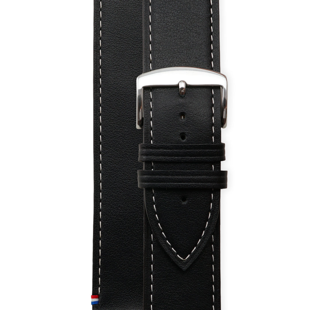 Double tour - Cuir de vachette Apple Watch Noir 46 / 49 mm