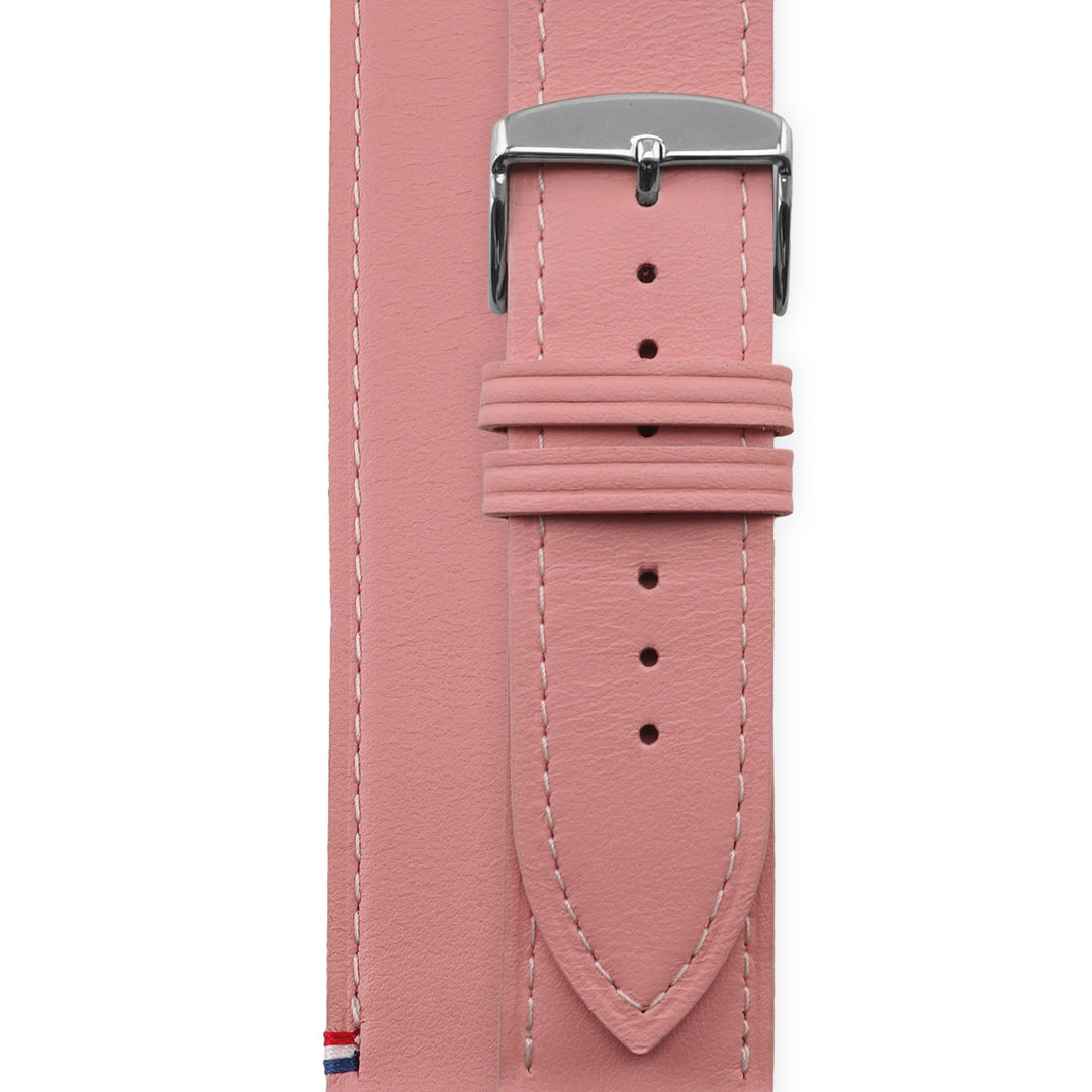 Double tour - Cuir de vachette Apple Watch Rose poudré 42 mm