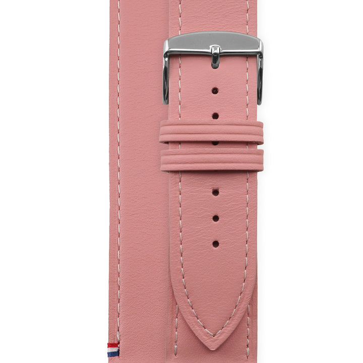 Double tour - Cuir de vachette Apple Watch Rose poudré 42 mm