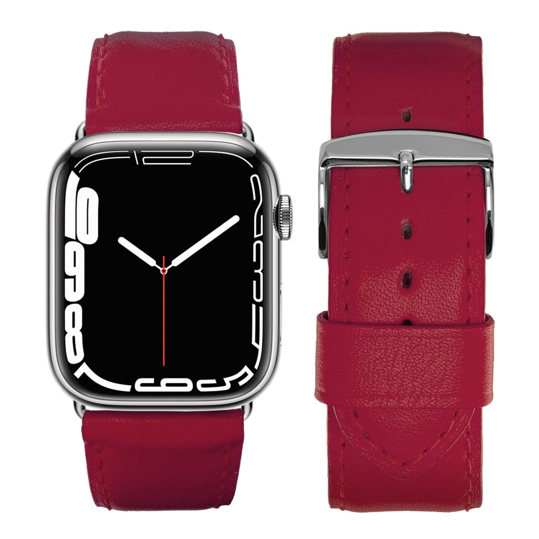 Holi Apple Watch - Bracelet cuir de vachette Fushia 42 mm