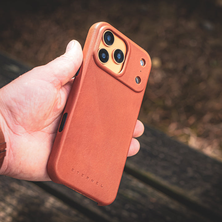 Coque Arsene cuir pleine fleur - iPhone 17 Pro Max - Miel