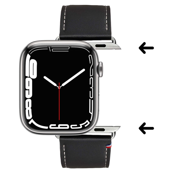 Double tour - Cuir de vachette Apple Watch Noir 46 / 49 mm