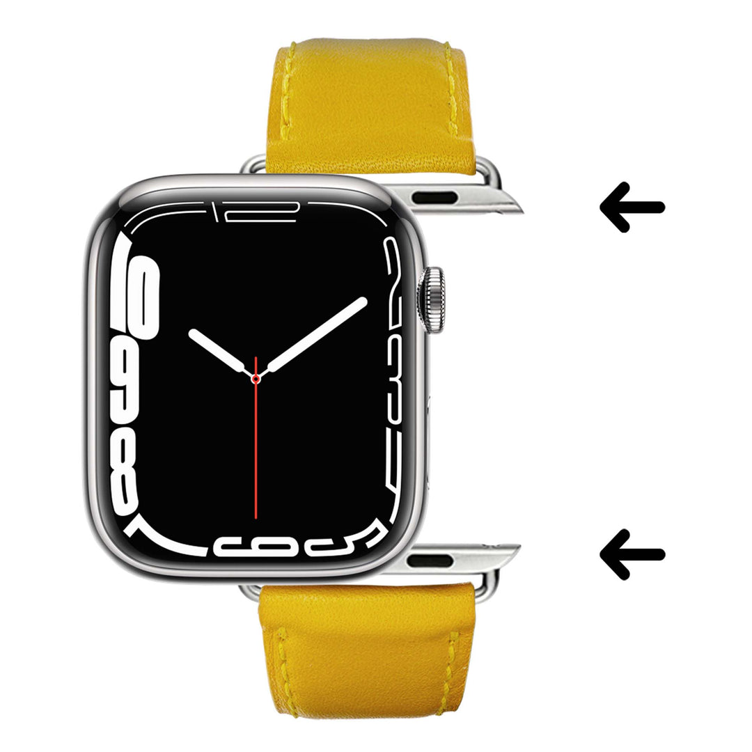 Holi Apple Watch - Bracelet cuir de vachette Jaune 46 / 49 mm