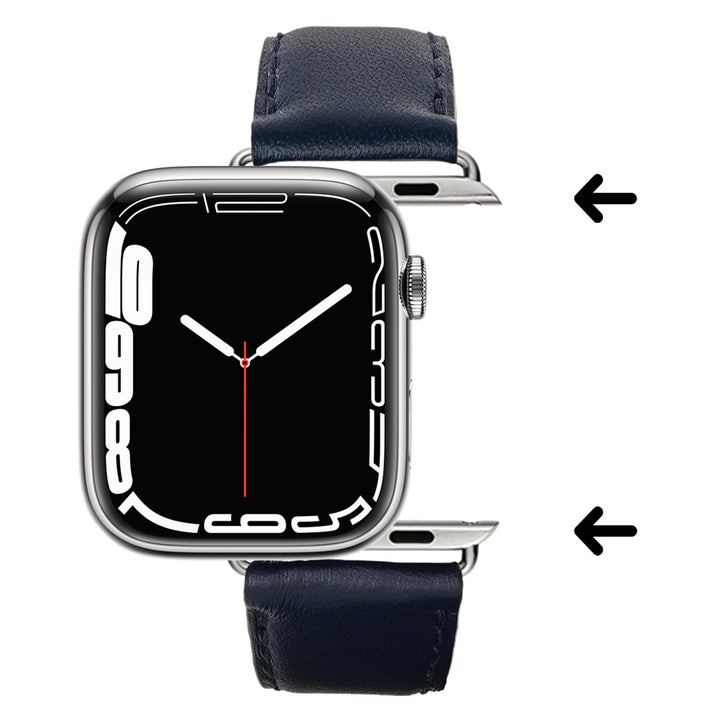 Holi Apple Watch - Bracelet cuir de vachette Marine 46 / 49 mm