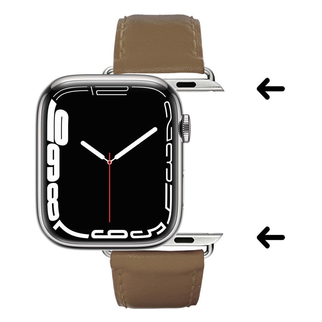 Holi Apple Watch - Bracelet cuir de vachette Taupe 42 mm