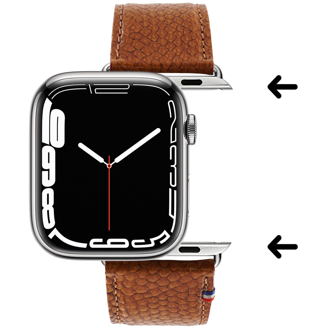 Horizon - Cuir marin français upcyclé - Bracelet Apple Watch Aurore 46 / 49 mm