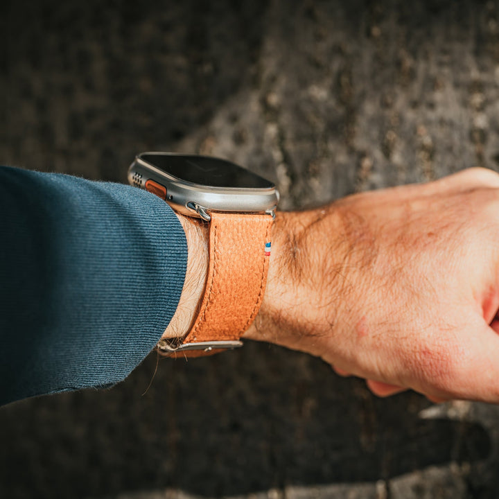 Horizon - Französisches Upcycling-Meeresleder - Apple Watch Armband Aurore 46 / 49 mm