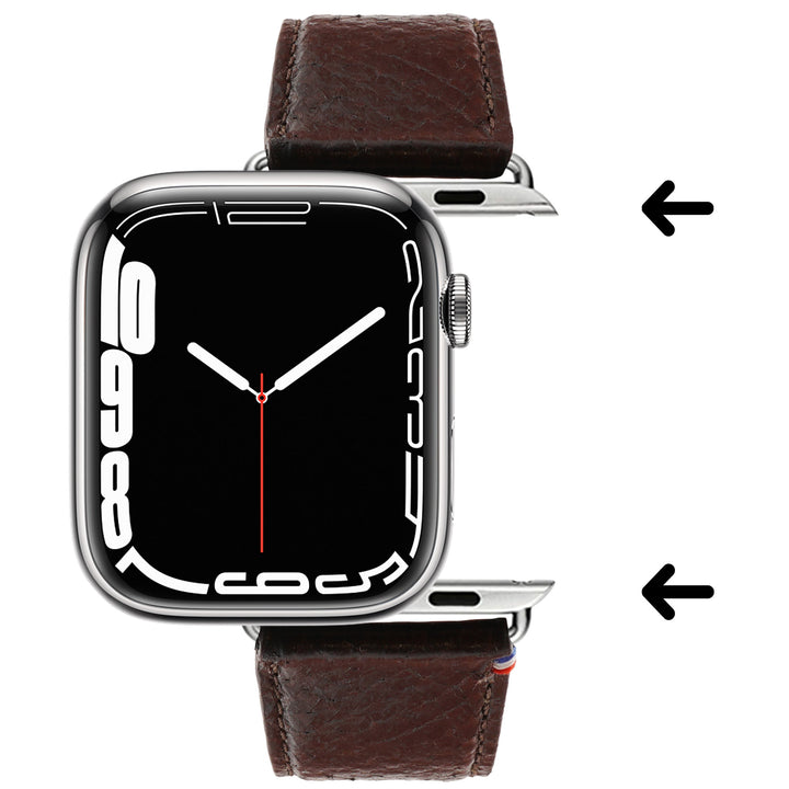 Horizon - Cuir marin français upcyclé - Bracelet Apple Watch Tourbe 46 / 49 mm