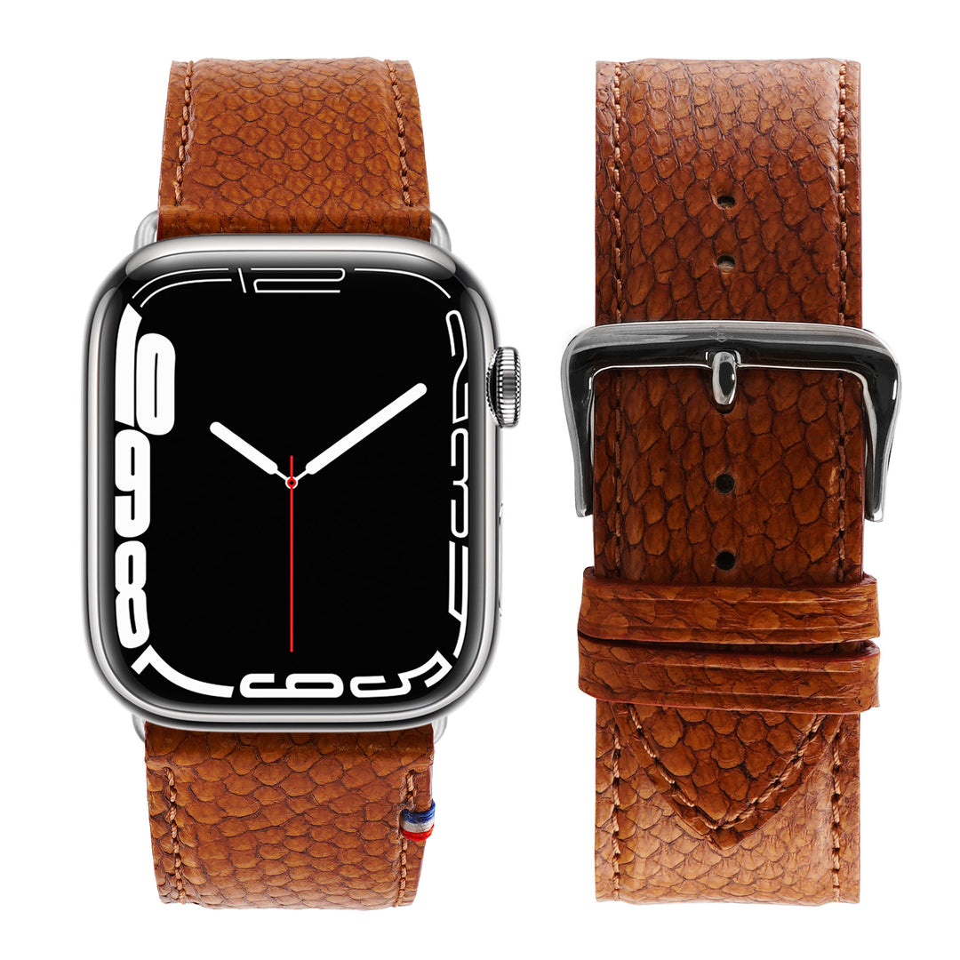 Horizon - Cuir marin français upcyclé - Bracelet Apple Watch Aurore 46 / 49 mm