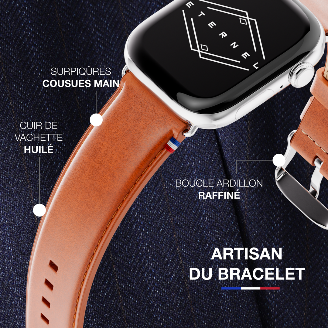 Richelieu - Bracelet Apple Watch Cognac 46 / 49 mm
