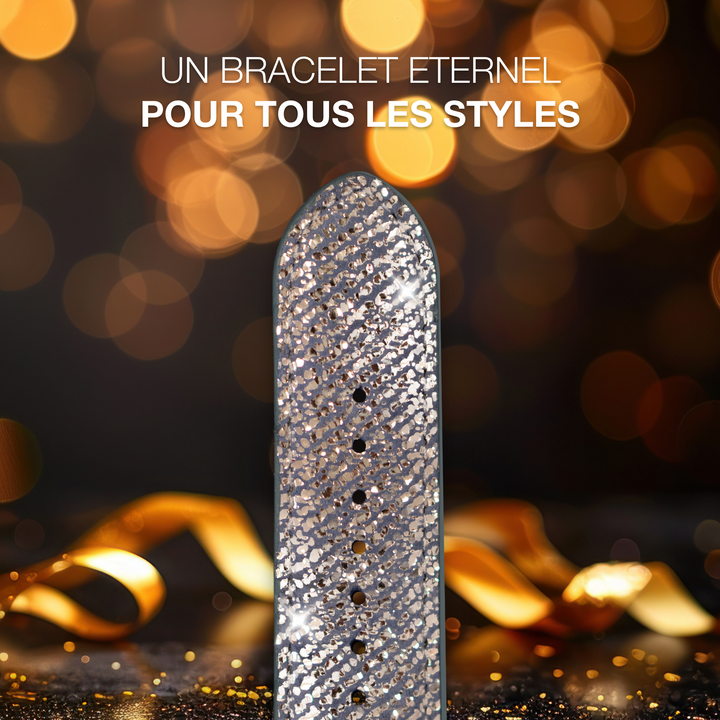 Parisian Night – Sparkling Denim-Effect Leather Apple Watch Band – Moon 42 mm