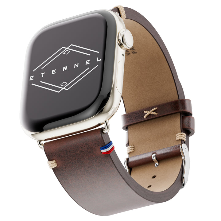 Vintage - Logan Brown Full-Grain Leather Apple Watch Strap 42 mm