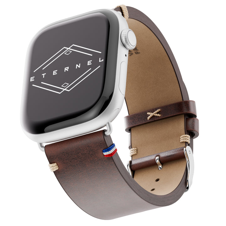 Vintage - Logan Brown Full-Grain Leather Apple Watch Strap 42 mm