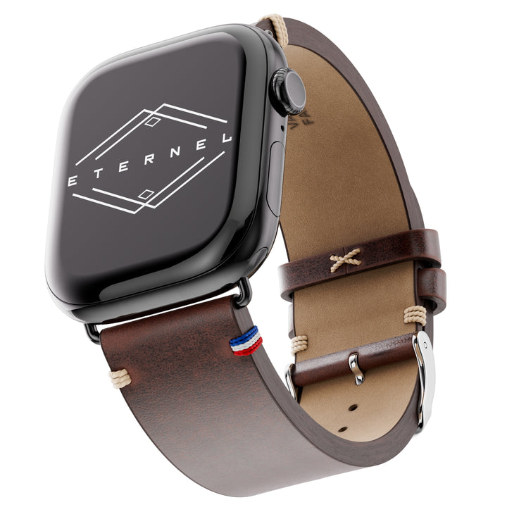 Vintage - Logan Brown Full-Grain Leather Apple Watch Strap 42 mm