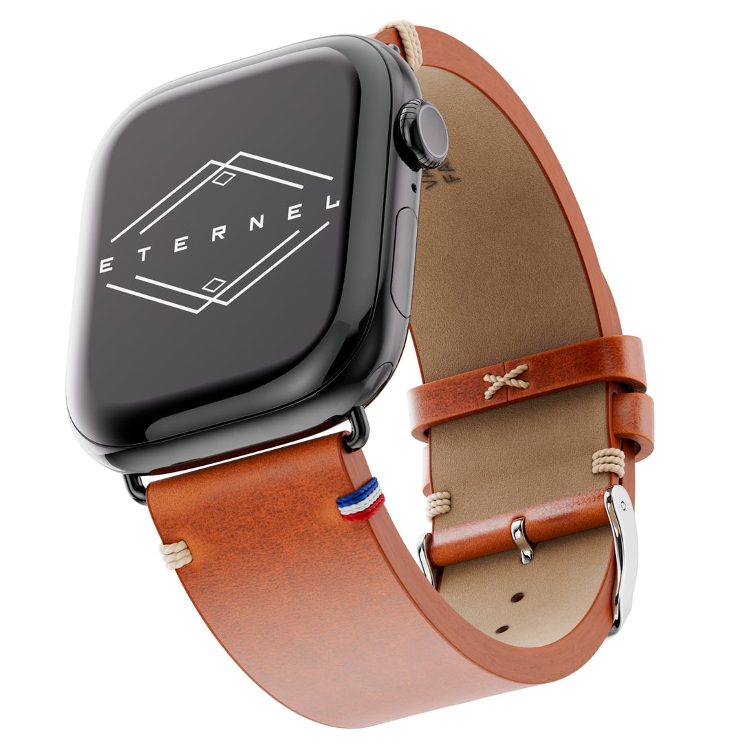 Vintage Logan Honey Full-Grain Leather Apple Watch Band 42 mm