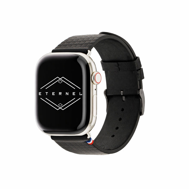 Carbone - Apple Watch Armband aus Leder mit Schachbrettmuster 46 / 49 mm