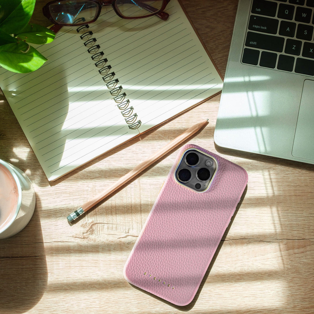 Coque Elise cuir grainé - iPhone 16 Pro Max - Rose