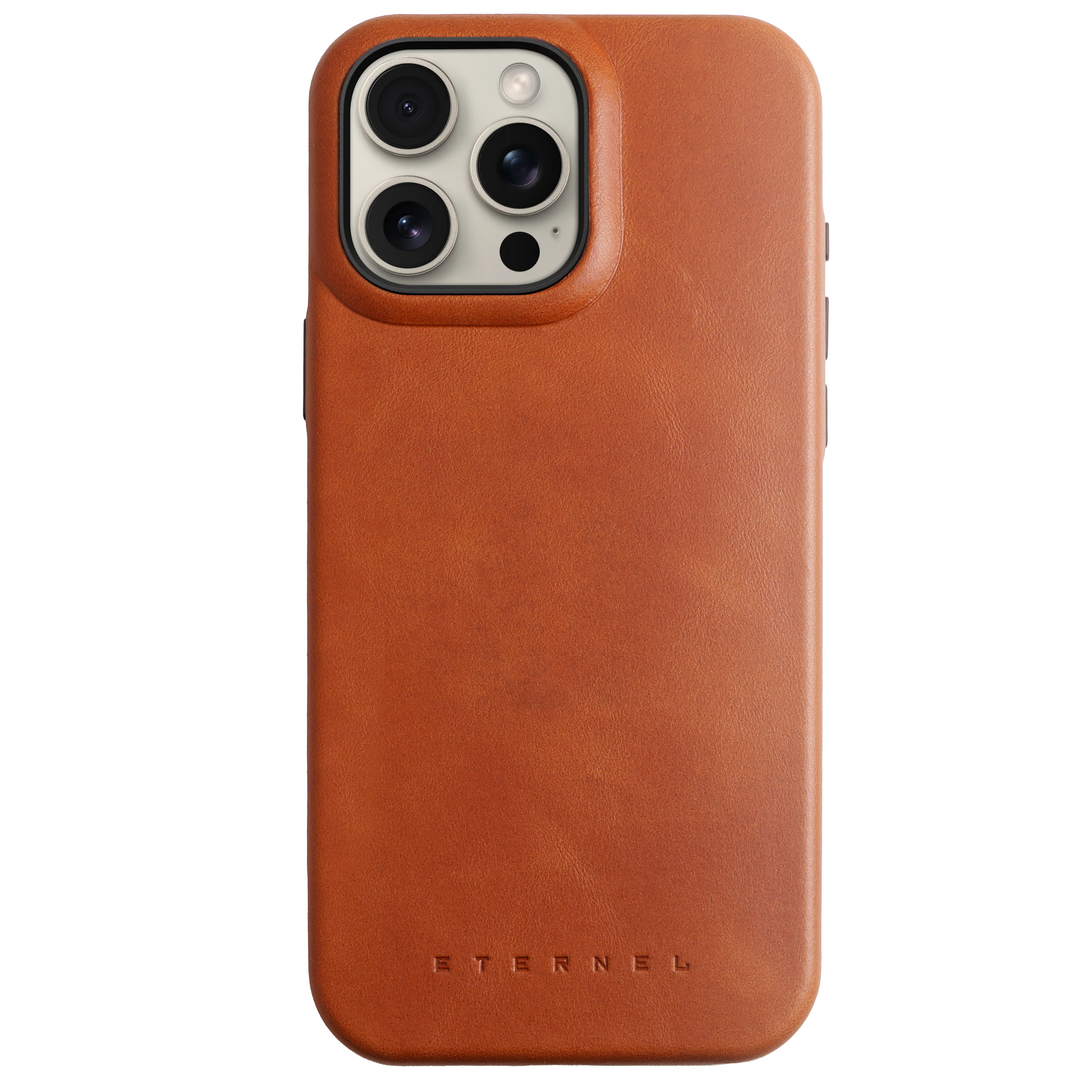 Coque Arsene cuir pleine fleur - iPhone 15 Pro - Miel