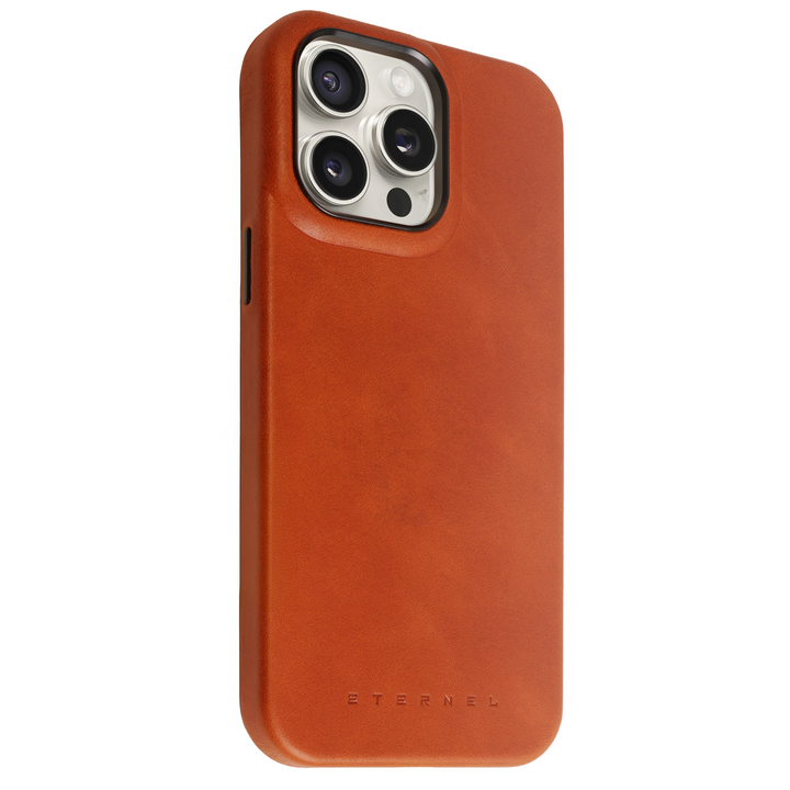 Coque Arsene cuir pleine fleur - iPhone 15 Pro - Miel