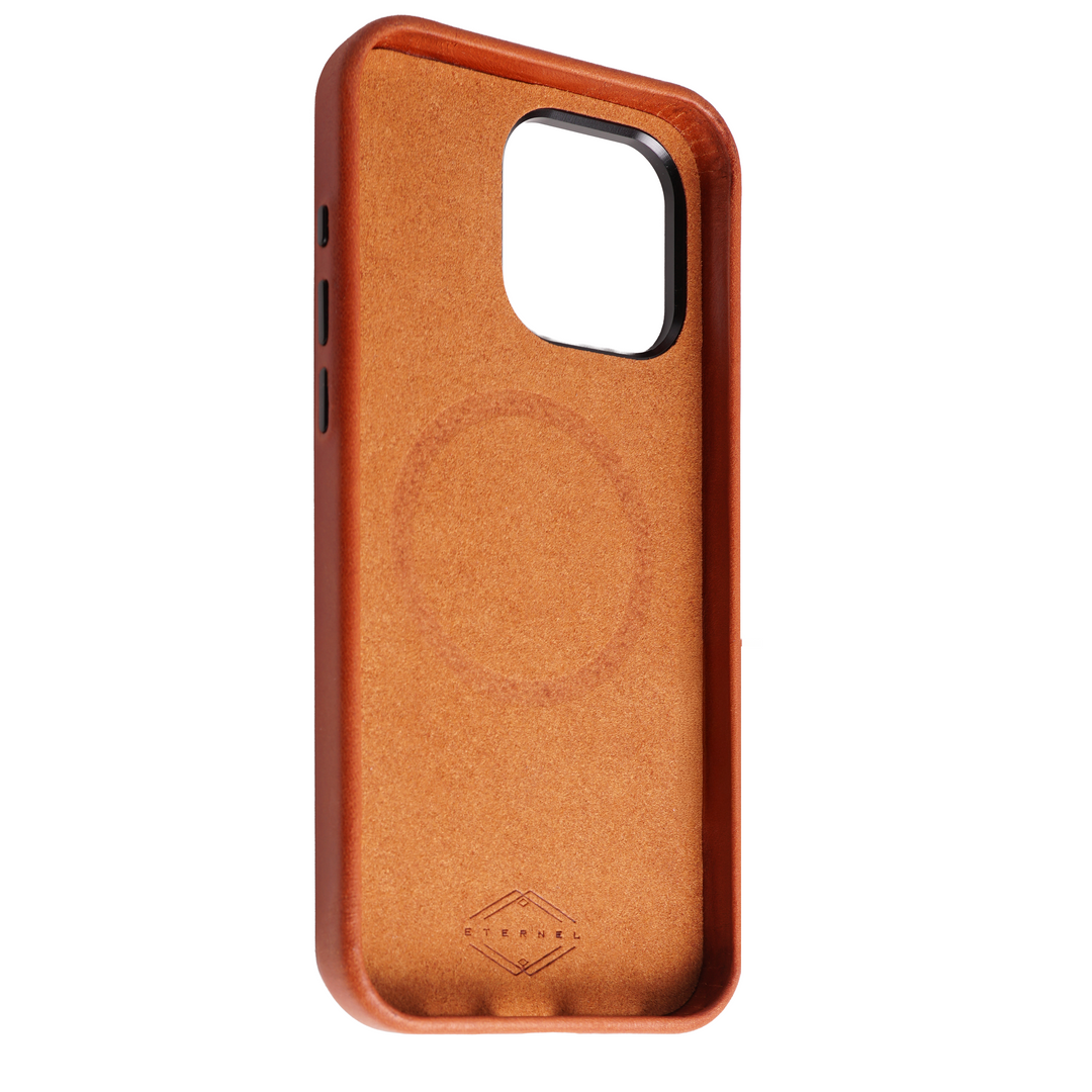 Coque Arsene cuir pleine fleur - iPhone 15 Pro - Miel