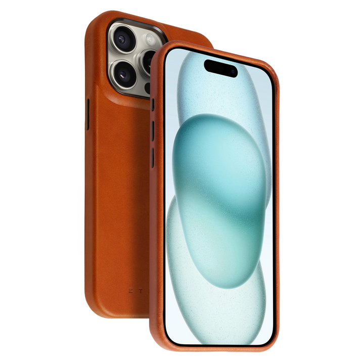 Coque Arsene cuir pleine fleur - iPhone 15 Pro - Miel