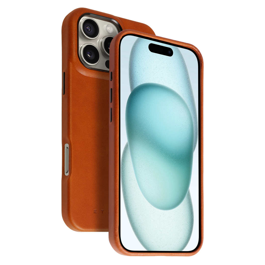 Coque Arsene cuir pleine fleur - iPhone 16 Pro - Miel