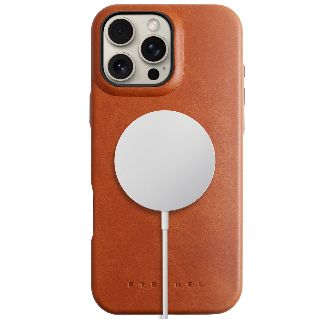 Coque Arsene cuir pleine fleur - iPhone 16 Pro - Miel