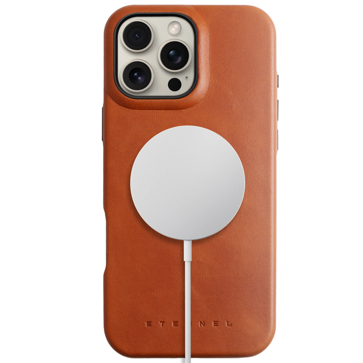 Coque Arsene cuir pleine fleur - iPhone 16 Pro - Miel