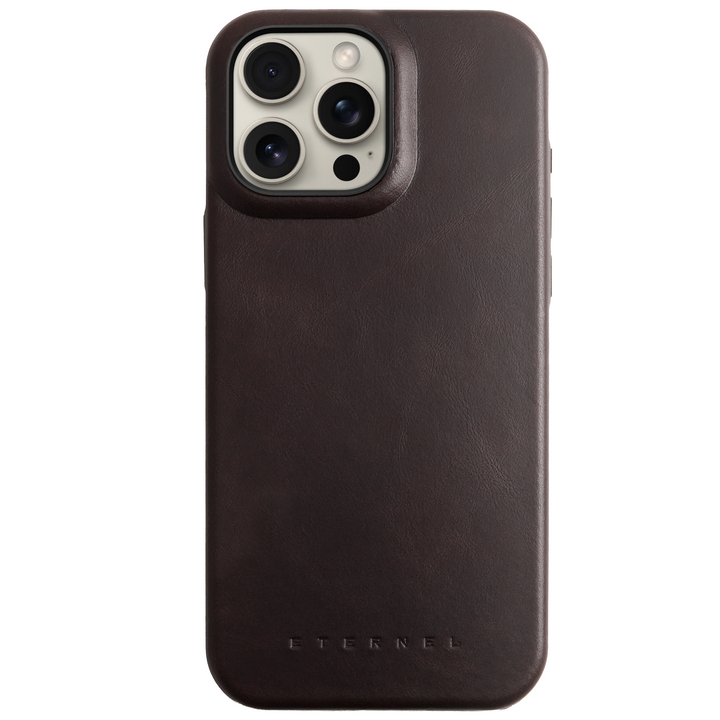 Coque Arsene cuir pleine fleur - iPhone 15 Pro - Cognac