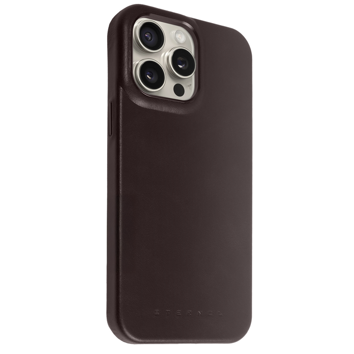 Coque Arsene cuir pleine fleur - iPhone 15 Pro - Cognac