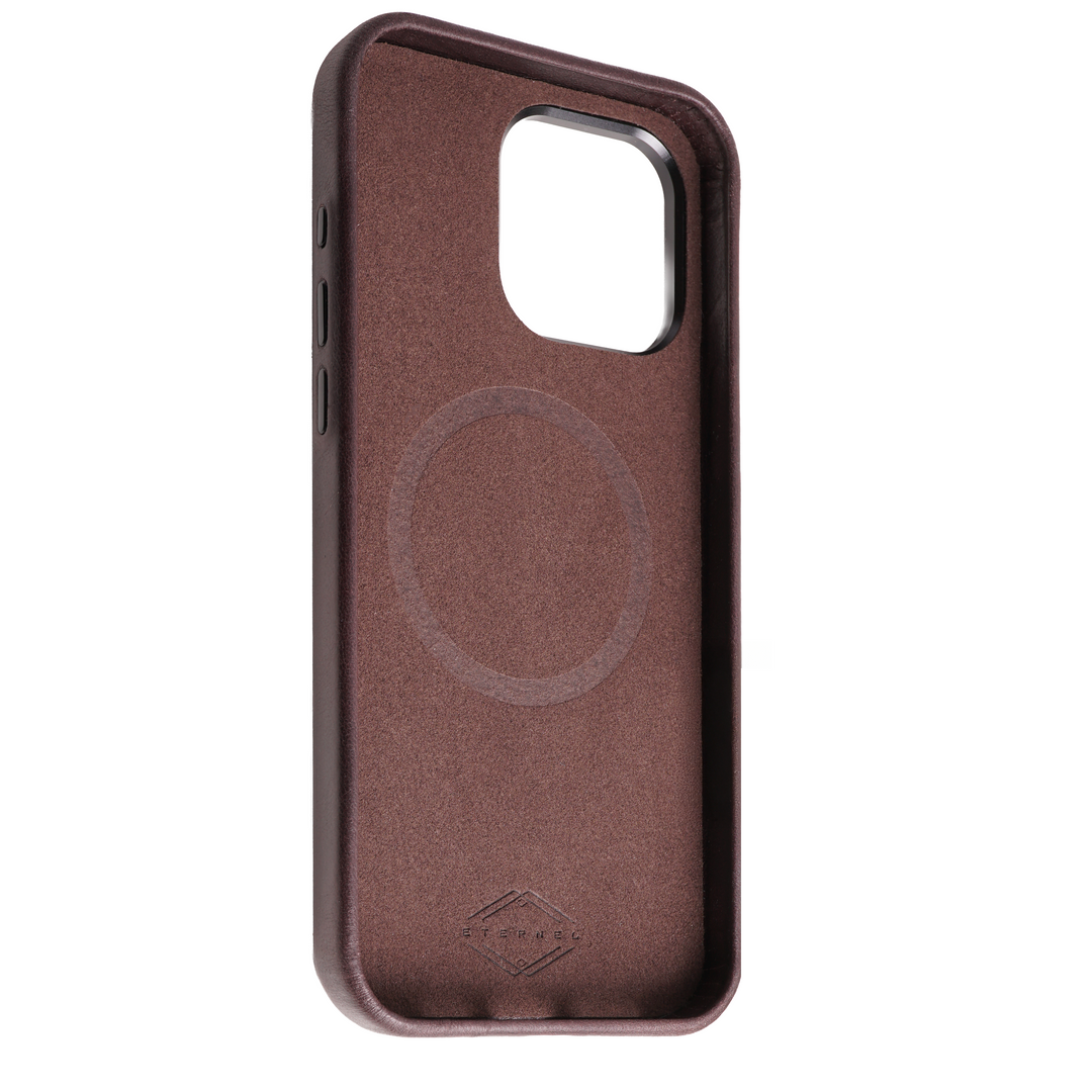 Coque Arsene cuir pleine fleur - iPhone 15 Pro - Cognac