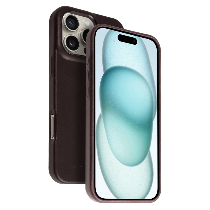 Coque Arsene cuir pleine fleur - iPhone 16 Pro - Cognac