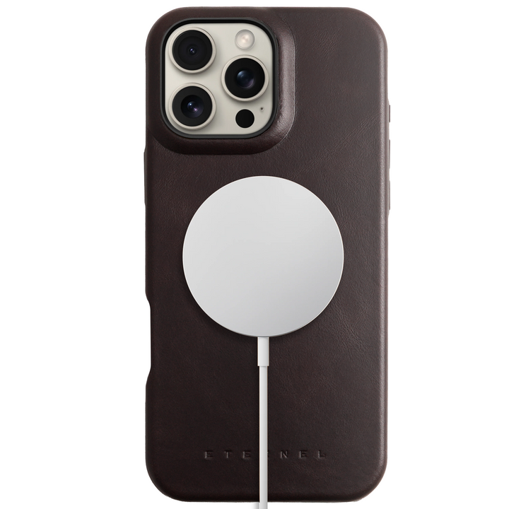 Coque Arsene cuir pleine fleur - iPhone 16 Pro - Cognac