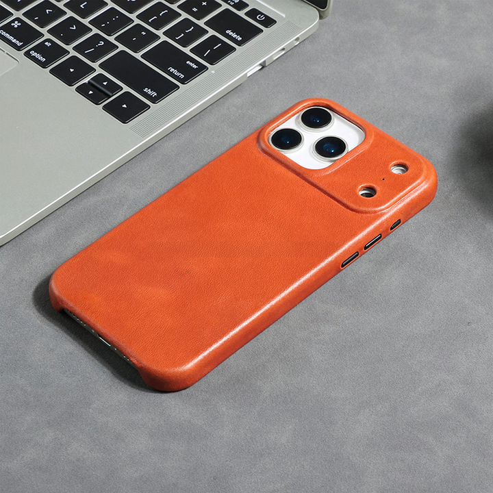 Précommande - Coque Arsene cuir pleine fleur - iPhone 17 Pro Max - Miel