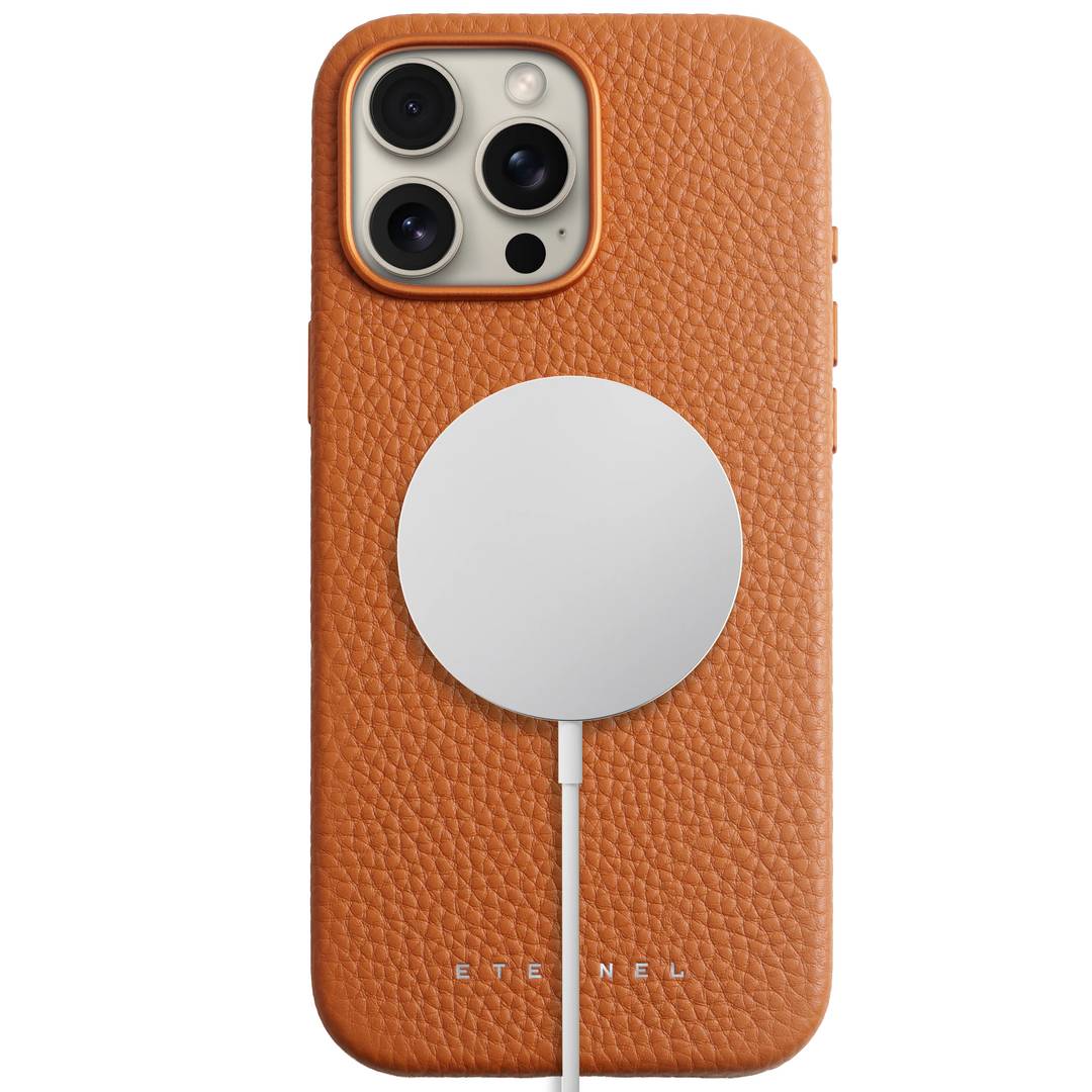 Coque Elise cuir grainé - iPhone 15 Pro Max - Gold
