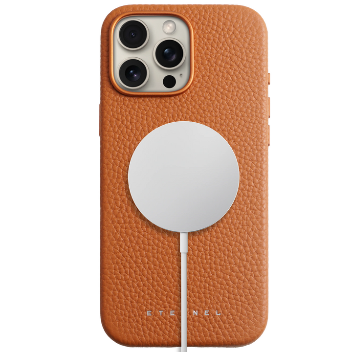 Coque Elise cuir grainé - iPhone 15 Pro Max - Gold