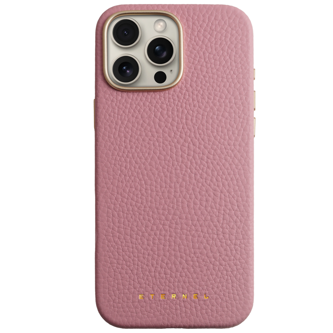 Coque Elise cuir grainé - iPhone 15 Pro Max - Rose