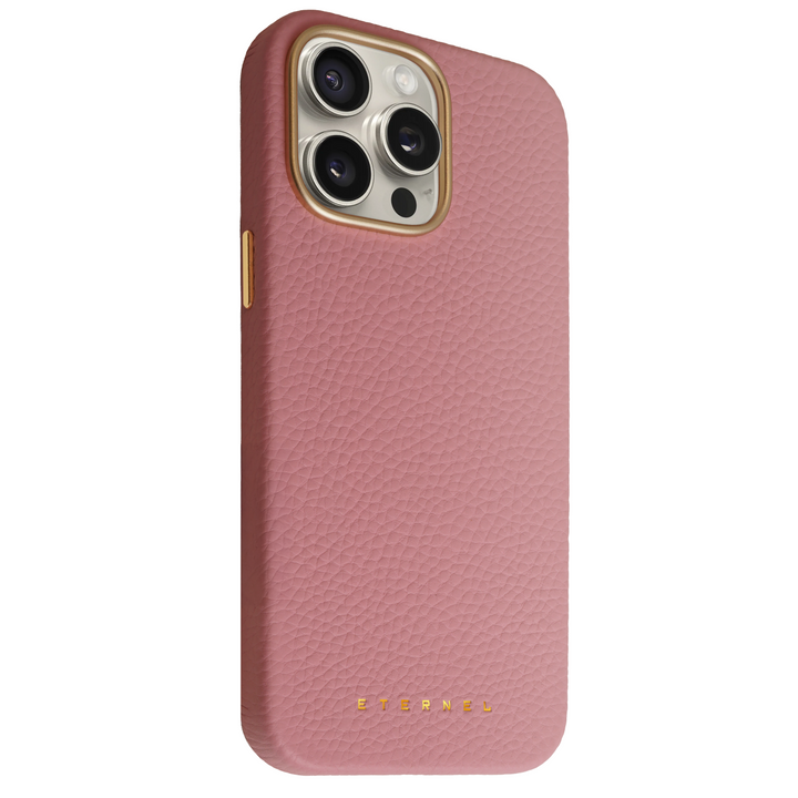 Coque Elise cuir grainé - iPhone 15 Pro Max - Rose