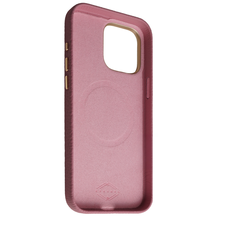 Coque Elise cuir grainé - iPhone 15 Pro Max - Rose