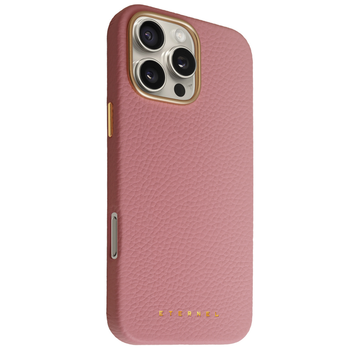 Coque Elise cuir grainé - iPhone 16 Pro Max - Rose