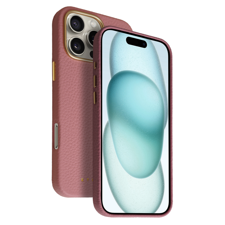 Coque Elise cuir grainé - iPhone 16 Pro Max - Rose