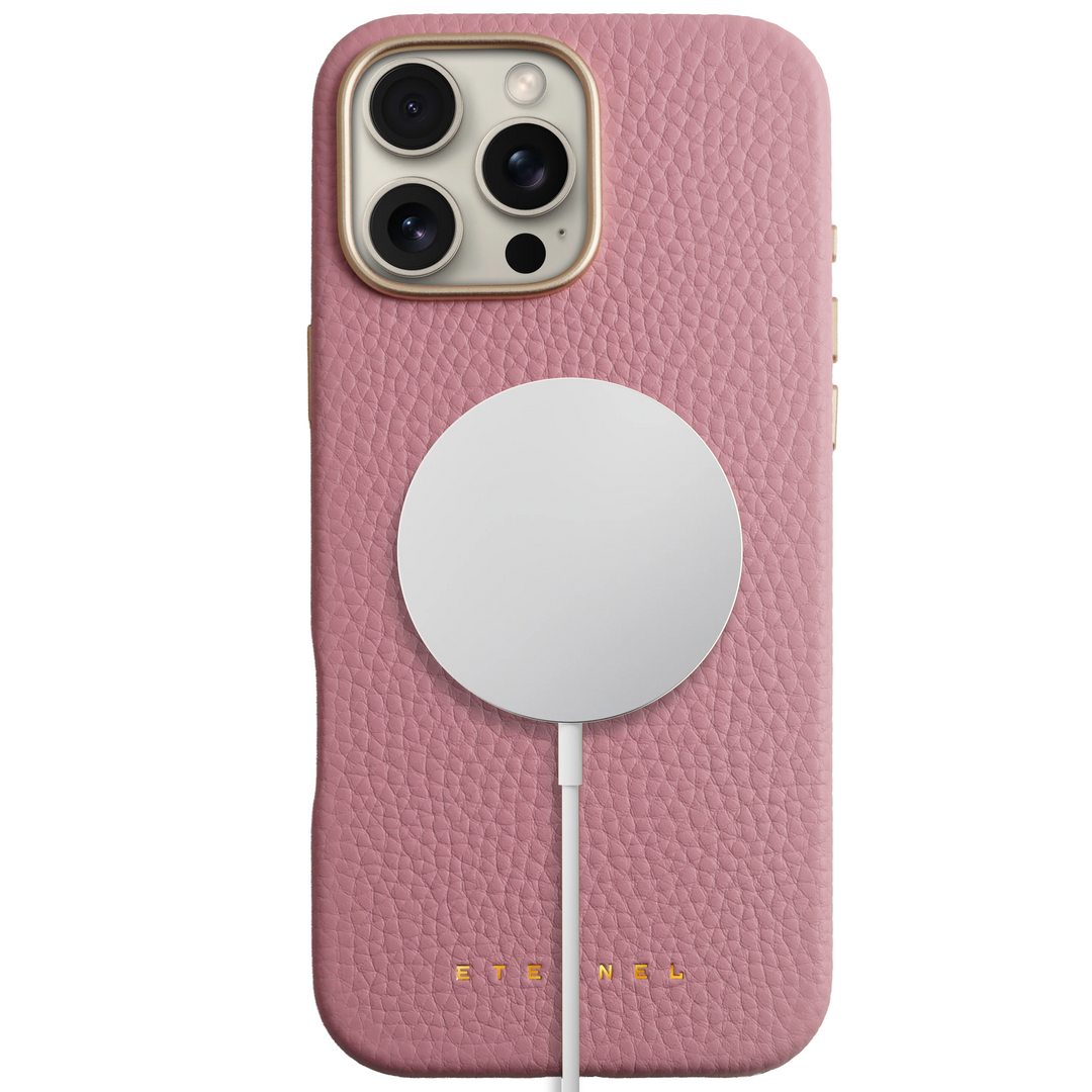 Coque Elise cuir grainé - iPhone 16 Pro Max - Rose