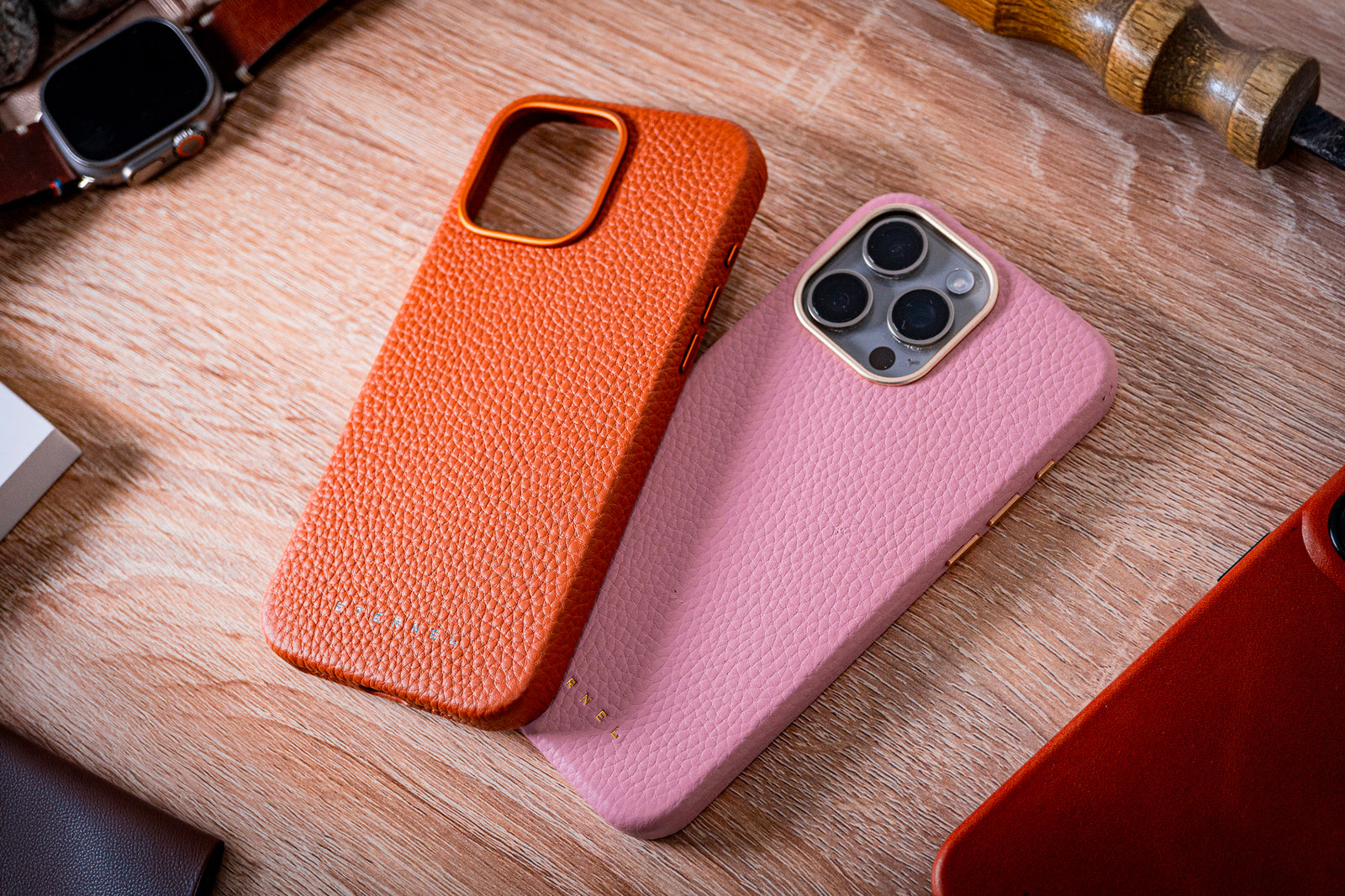 Coques cuir grainé iPhone pour femme
