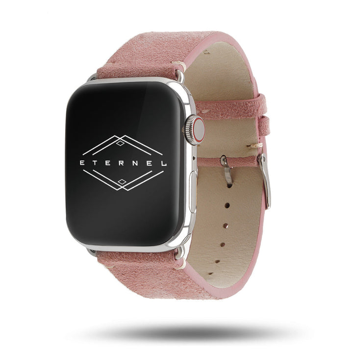 Maverick - Bracelet Apple Watch cuir de chèvre velours Rose 46 / 49 mm