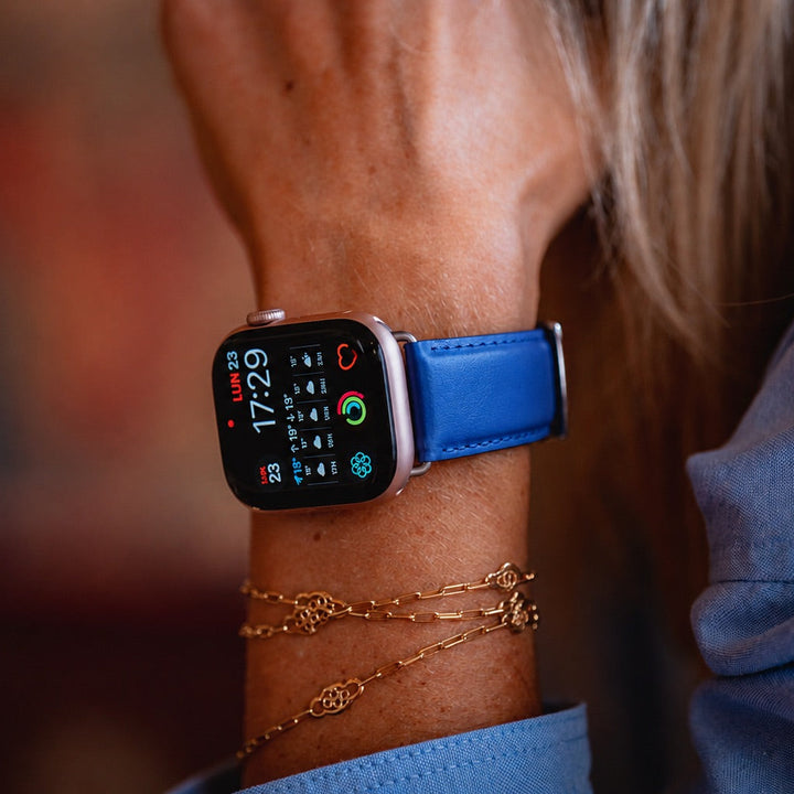 Holi Apple Watch - Bracelet cuir de vachette Ciel 44mm 45mm 46mm 49mm