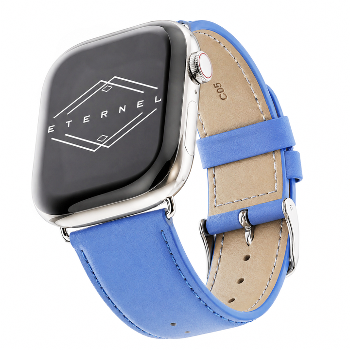 Holi Apple Watch - Armband aus Kalbsleder Himmelblau 46 / 49 mm