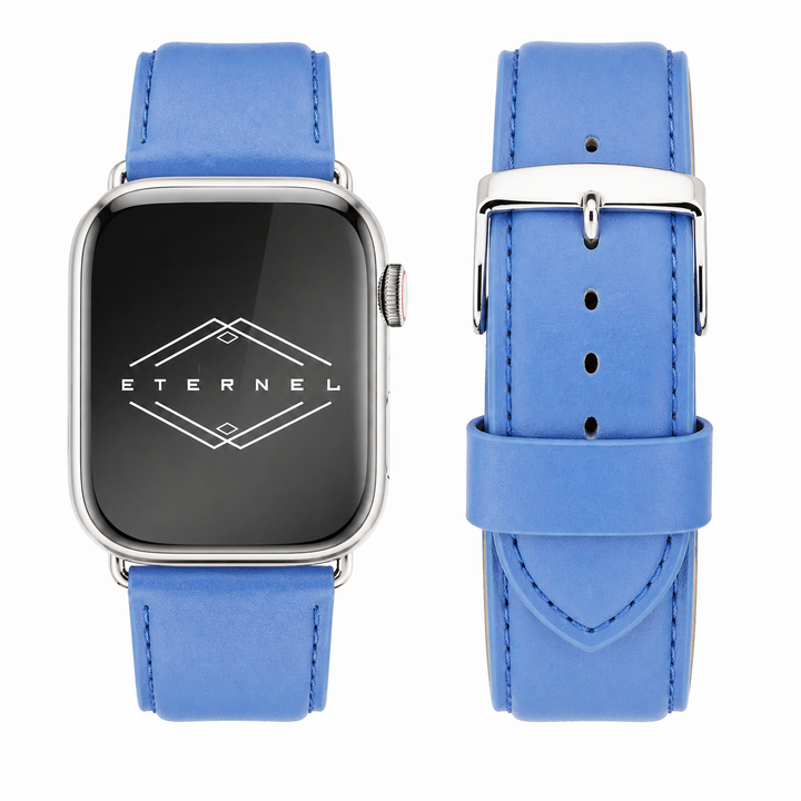 Holi Apple Watch - Armband aus Kalbsleder Himmelblau 46 / 49 mm