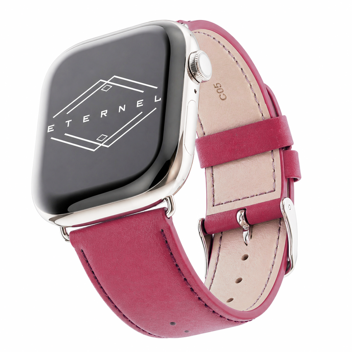 Holi Apple Watch - Armband aus fuchsiafarbenem Rindsleder 46 / 49 mm