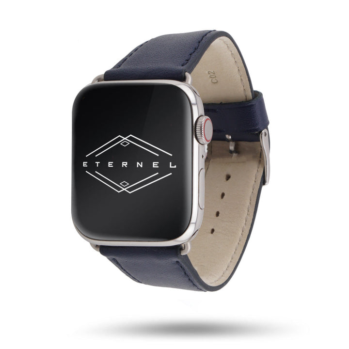 Holi Apple Watch - Bracelet cuir de vachette Marine 42 mm